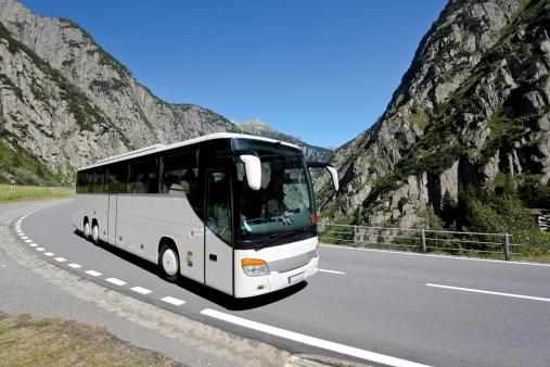 Bus in Mountains